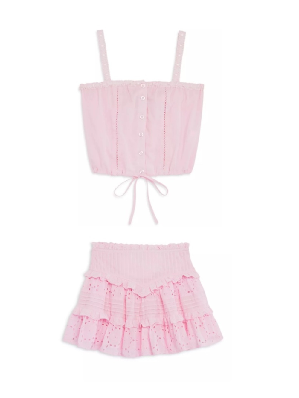 Katie J NYC Willow Top & Skirt Set in Baby Pink